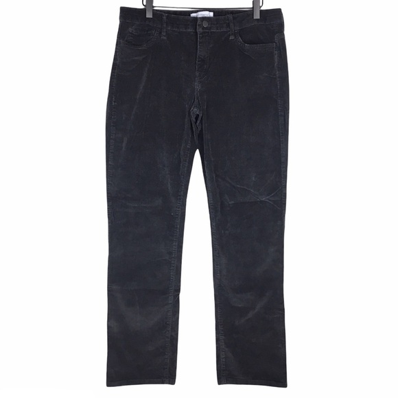 CALVIN KLEIN Pants Corduroy Straight Trousers Grey Charcoal Stretch Plus Size 14 - Picture 12 of 12
